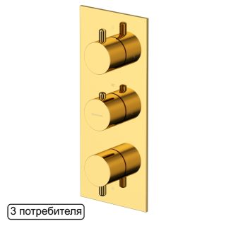 Смеситель термостат скрытого монтажа на 3 потребителя WHITECROSS Y Y1238GL золото